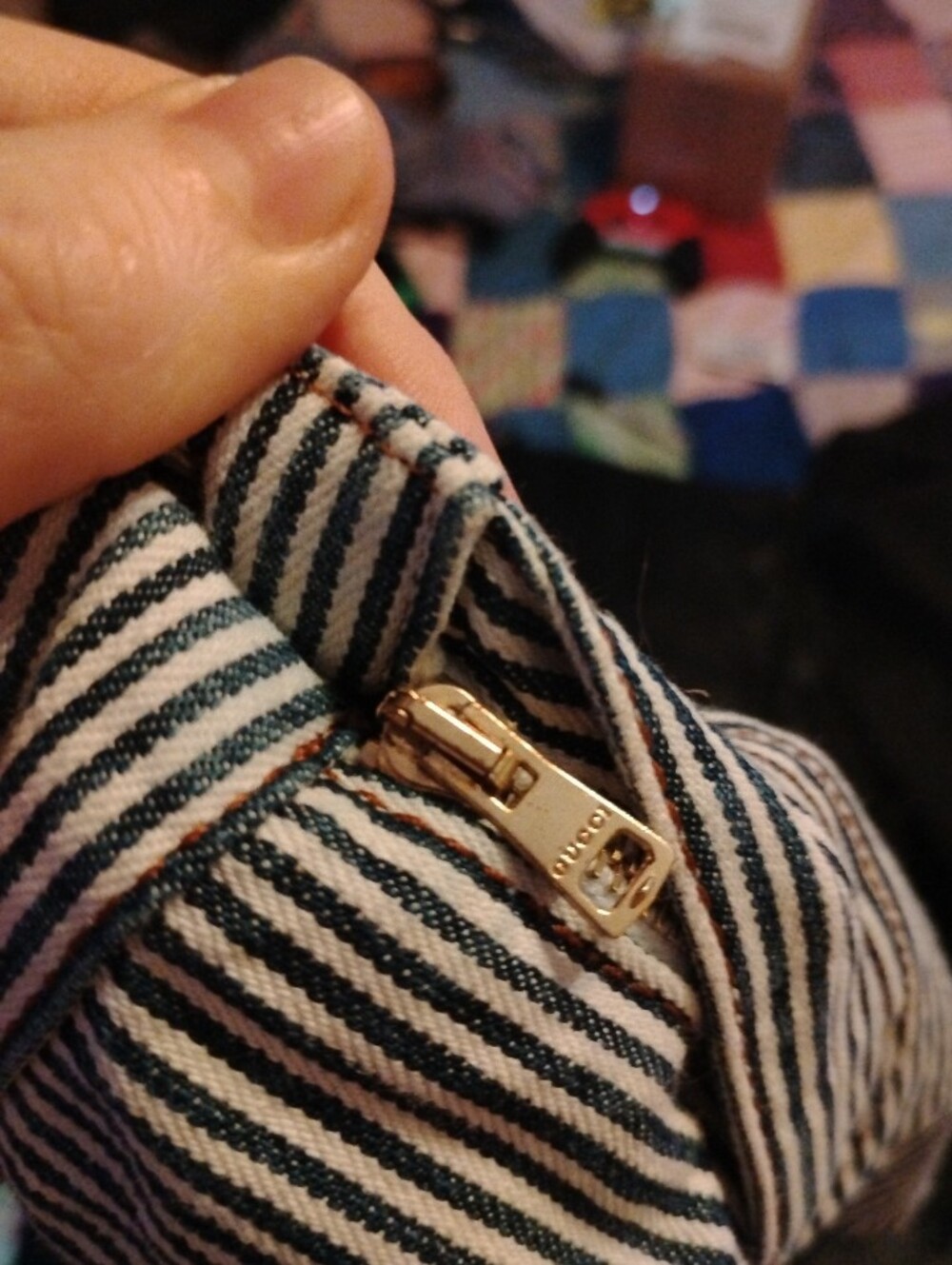 Authentic Gucci Blue and White Striped Mini Skirt - Picture 8 of 9